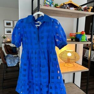 Umgee Blue and White Plaid Dress